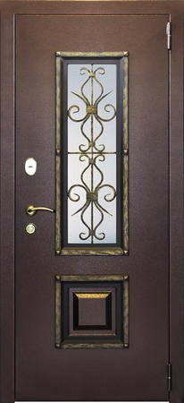Дверь в свой дом со стеклопакетом Страж  "Ажур" 2-х камерный стеклопакет